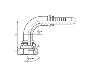 90°公製（zhì）內螺紋74°內錐麵密（mì）封