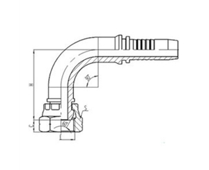 90°公製內螺紋（wén）60°外錐麵密封
