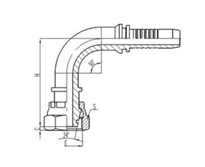 90°公製內（nèi）螺紋24°外（wài）錐（zhuī）麵帶O形圈密封重係列