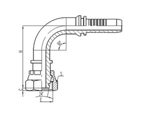 90°公製內螺紋24°外錐麵帶O形圈密封輕係列