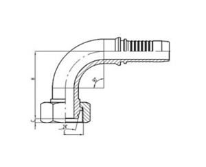 90°公製內螺紋24°外錐麵帶O形圈密封輕係列