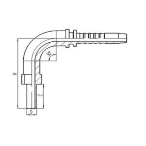 90°DIN標準公製卡套式直管