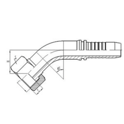 45°公製內螺紋球麵密封
