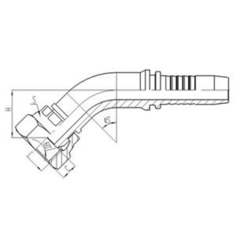 45°公製內螺紋60°外錐麵密封