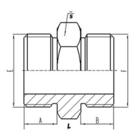 兩端美製SAE外螺紋六角端麵（miàn）O形圈密封