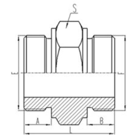 兩端公（gōng）製外螺紋六角端麵O形圈密封