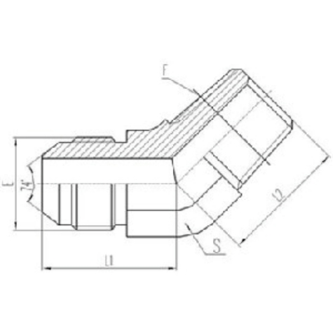 美製JIC螺（luó）紋74°錐麵密封過渡（dù）接頭