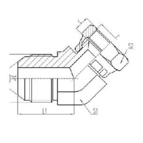 美製JIC螺紋74°錐麵密封過渡（dù）接頭