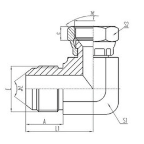 美（měi）製JIC螺（luó）紋74°錐麵密封過渡接頭