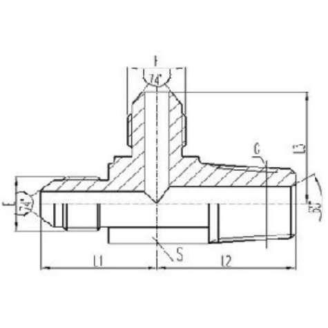 美（měi）製JIC螺紋74°錐麵密封（fēng）過渡接頭
