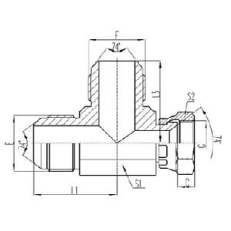 美製JIC螺（luó）紋74°錐麵密封（fēng）過渡接頭