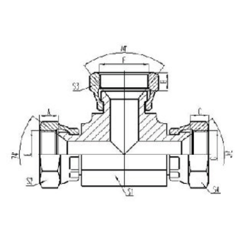 美製JIC螺（luó）紋74°錐麵密封過渡接頭