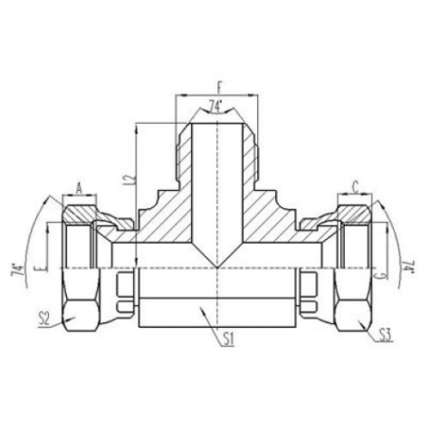 美製JIC螺紋74°錐麵密封過渡(dù)接頭